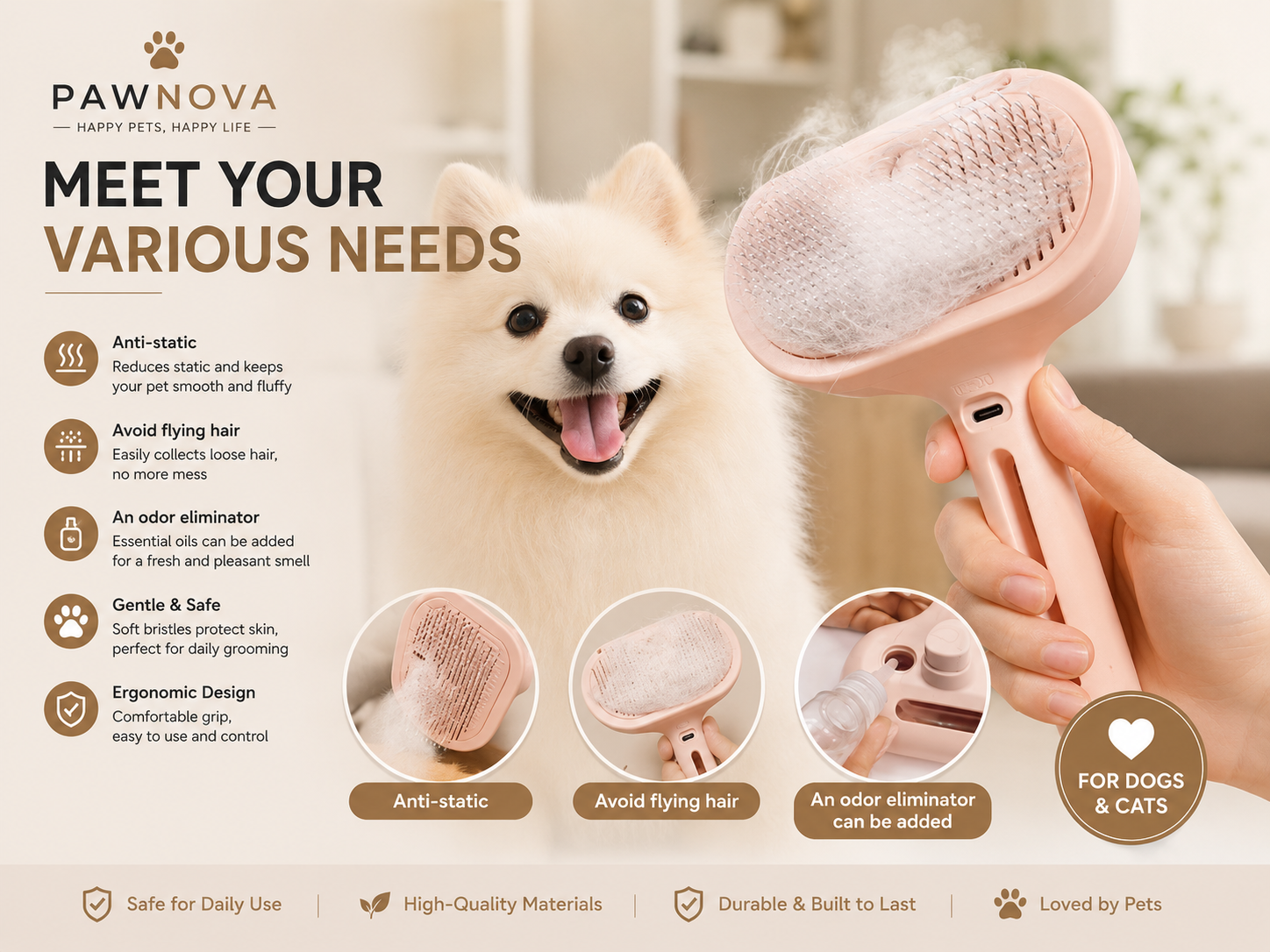 PawNova™ Steam Groom Brush