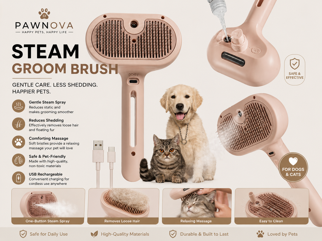 PawNova™ Steam Groom Brush